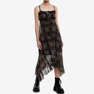 HotTopic Cosmic Aura Celestial Sun Mesh Cami Dress brown whimsigoth size large L
